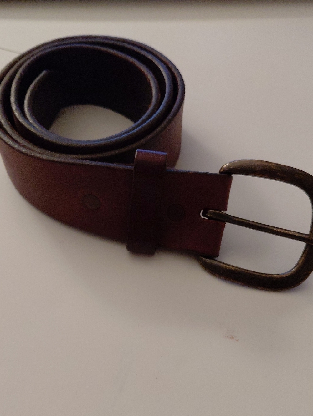 Justin Mens Leather Brown 32 Belt 1 1/2" Wide Brass Buckle Made In Usa